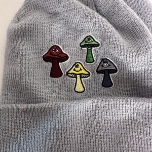Neff Fun Guys Smiling Mushroom Gray Beanie Hat